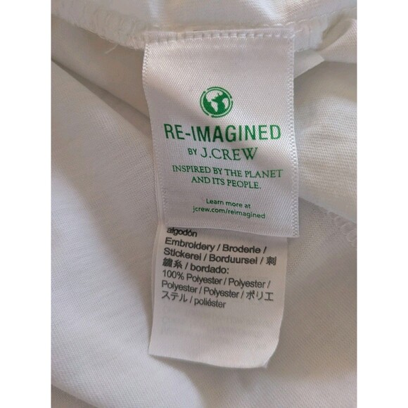 J. Crew Top Womens S Long Sleeve Eyelet Ruffle Cotton Pullover Blue Peasant New - Picture 11 of 13